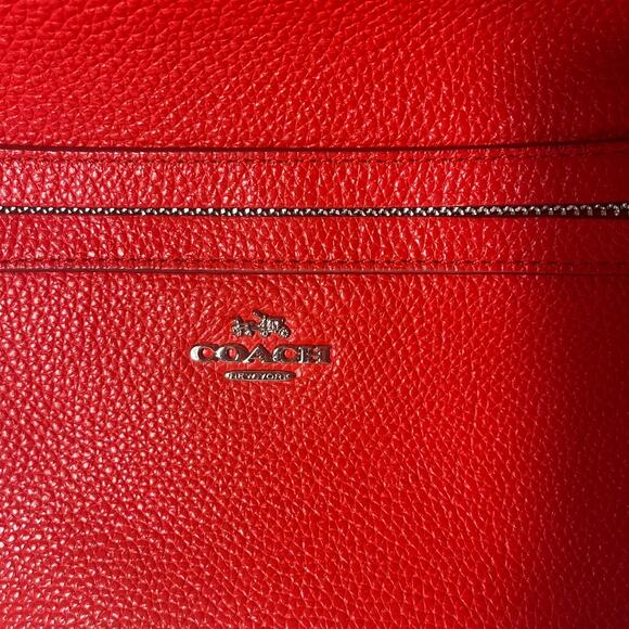 Coach Tyler Tote Pebble Leather in Cherry Red (F54687) Shoulders Handle - Picture 10 of 12